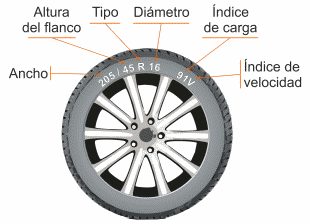 estante vecino Chelín Dimensiones de los neumáticos